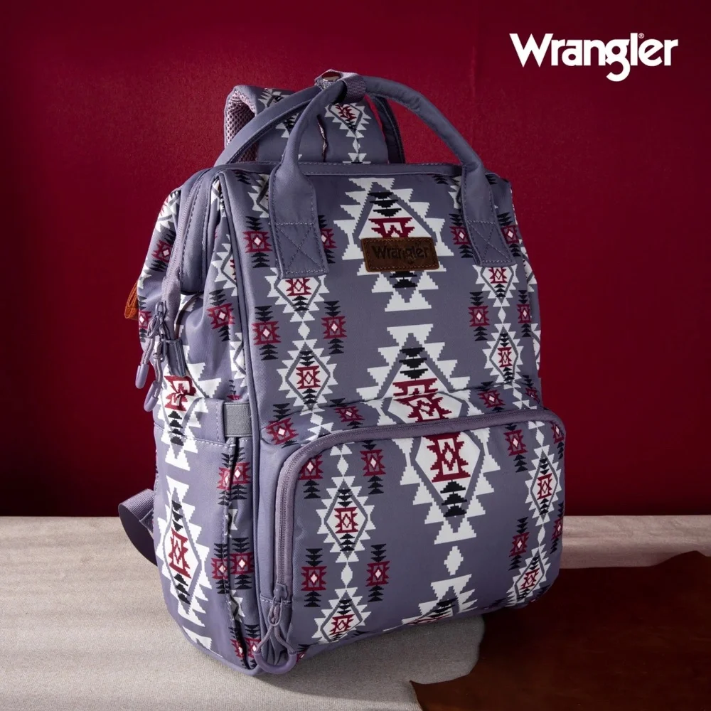 Wrangler Aztec Printed Callie Backpack - Lavender